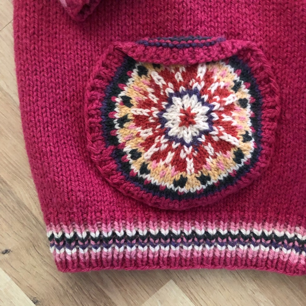 Women’s PHILOSOPHER’s Ontario Wool Hand Knit Granny Square Cardigan Size L/XL - Picture 3 of 8
